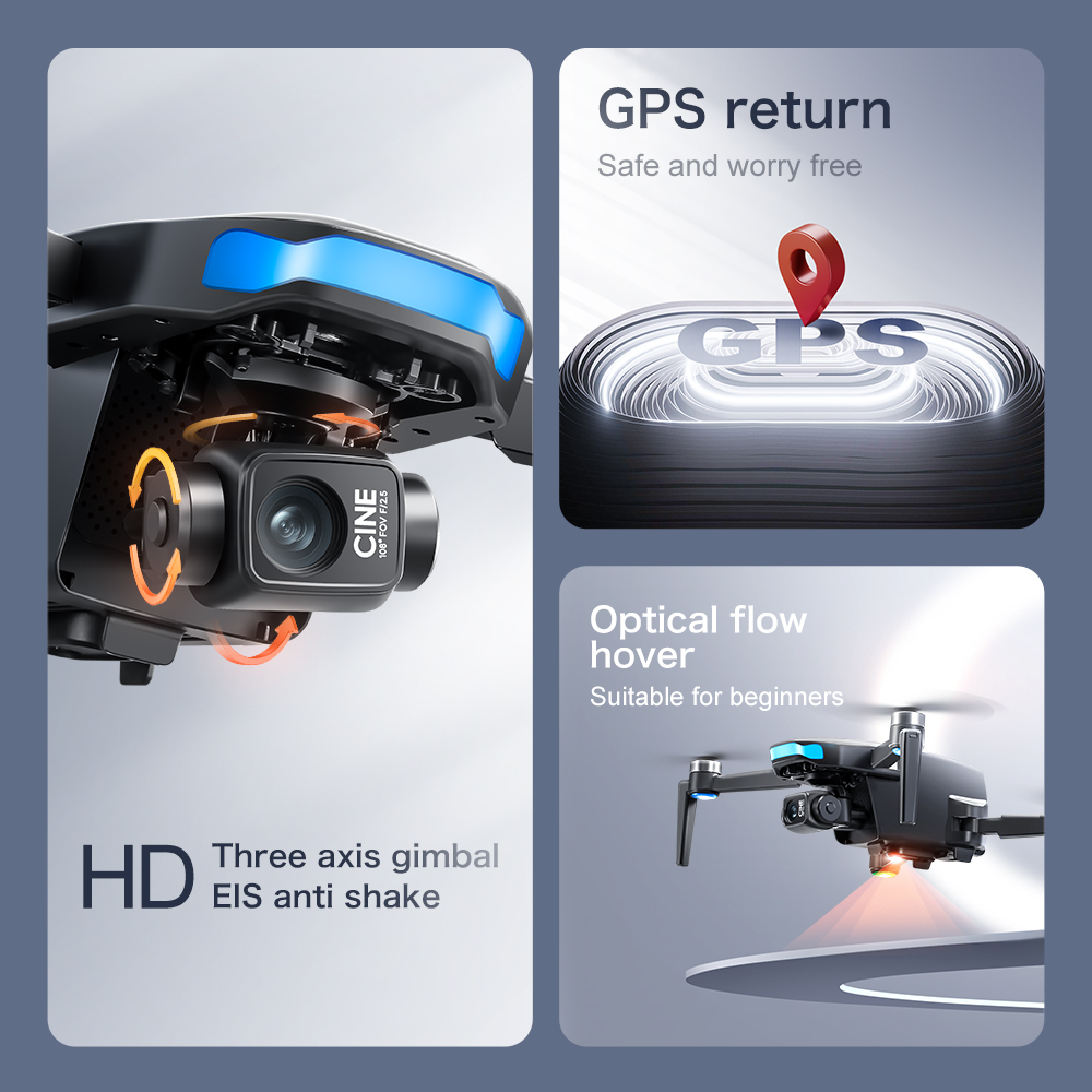 Original S-X1 GPS Drone 8KHD p - Drone Gimbal 3 Axis recension och pris