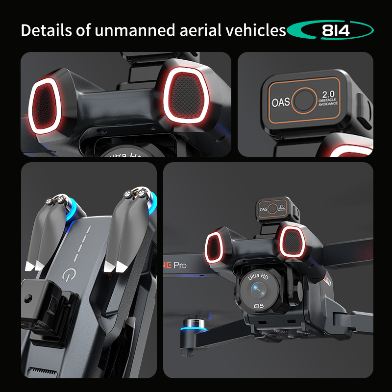 814 drone profissional 4K HD C - Drone Gimbal Brushless recension och pris